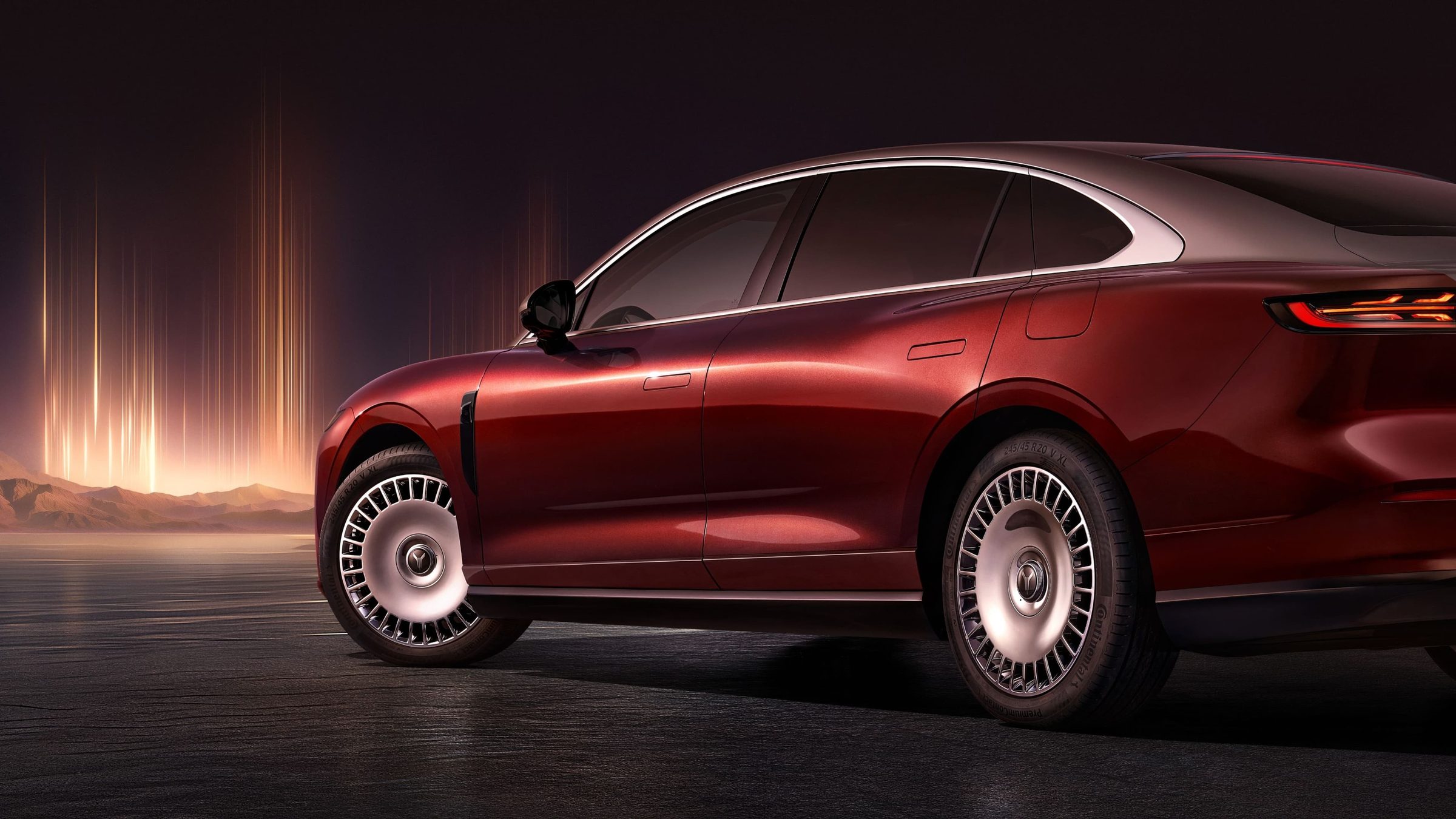 VOYAH Passion L in red, side and rear detail