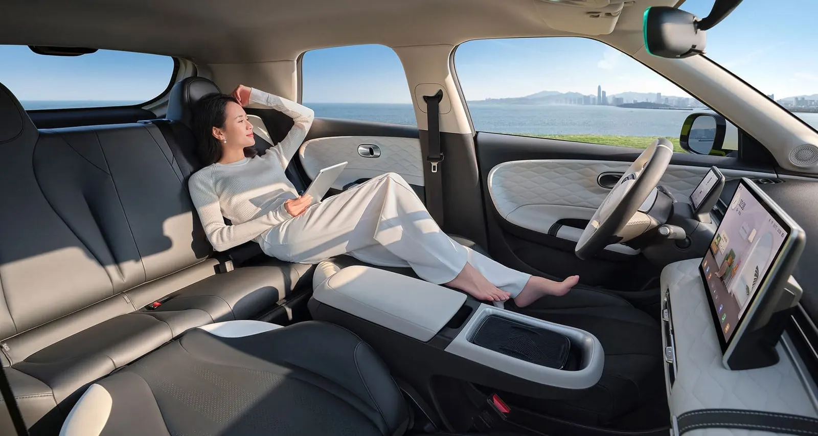 Front seat of the Dongfeng Box in rest mode