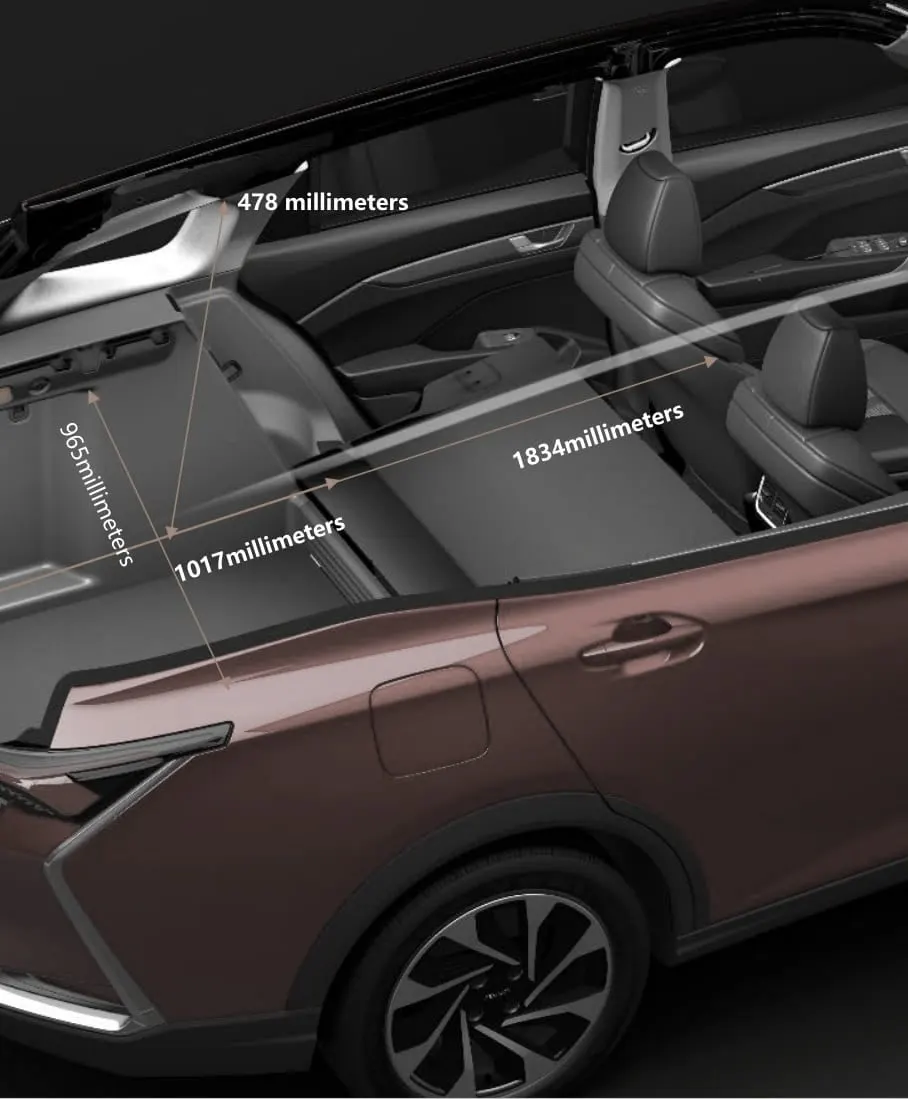 Luggage capacity of the Dongfeng Shine GS, to the manufacturer's measurement