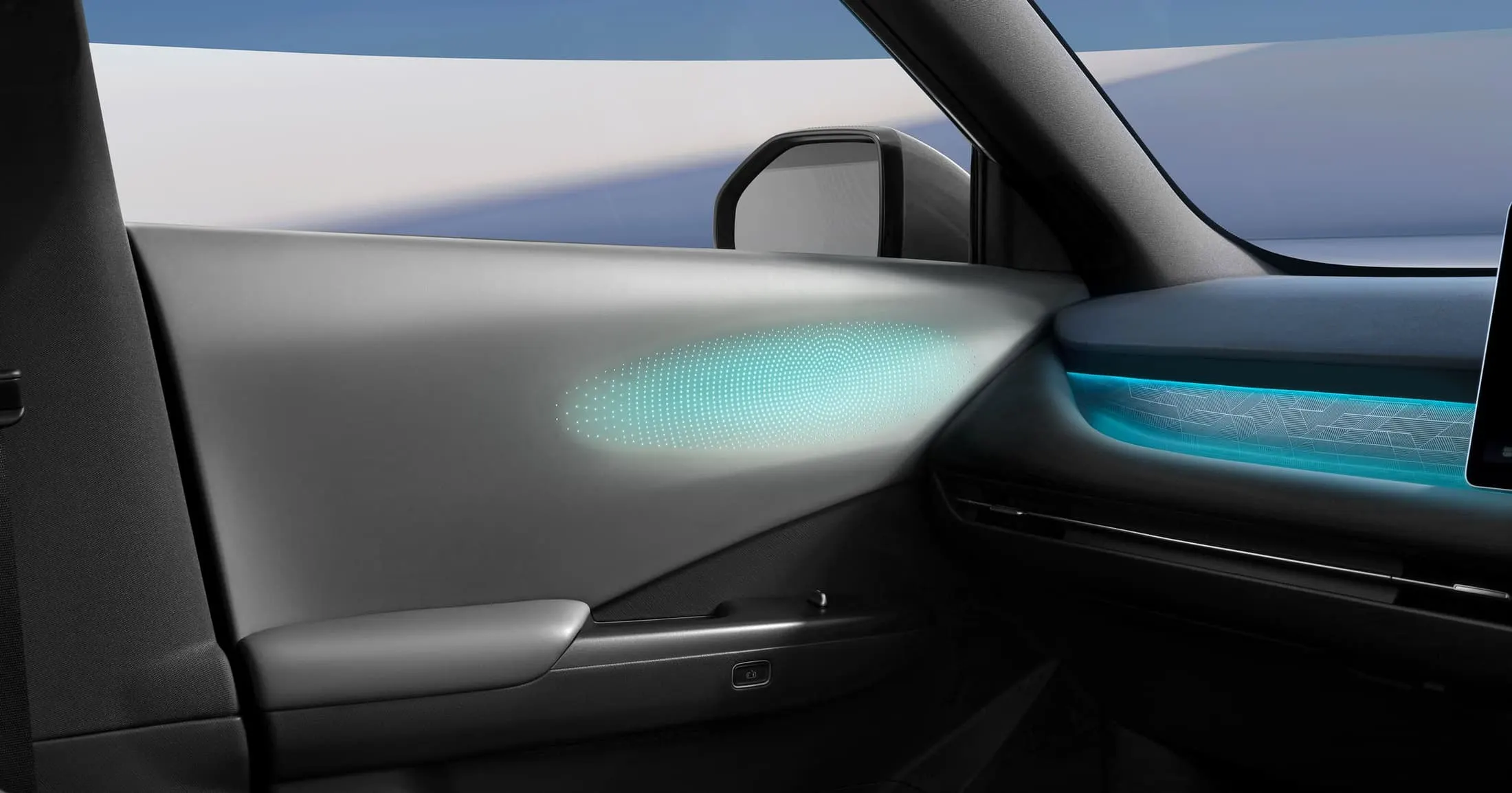 Door ambient lighting of the Dongfeng Vigo in grey